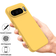 For Google Pixel 10 Pro XL Pure Color Liquid Silicone Shockproof Phone Case(Yellow)