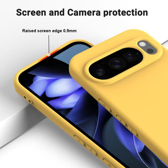 For Google Pixel 10 Pro XL Pure Color Liquid Silicone Shockproof Phone Case(Yellow)