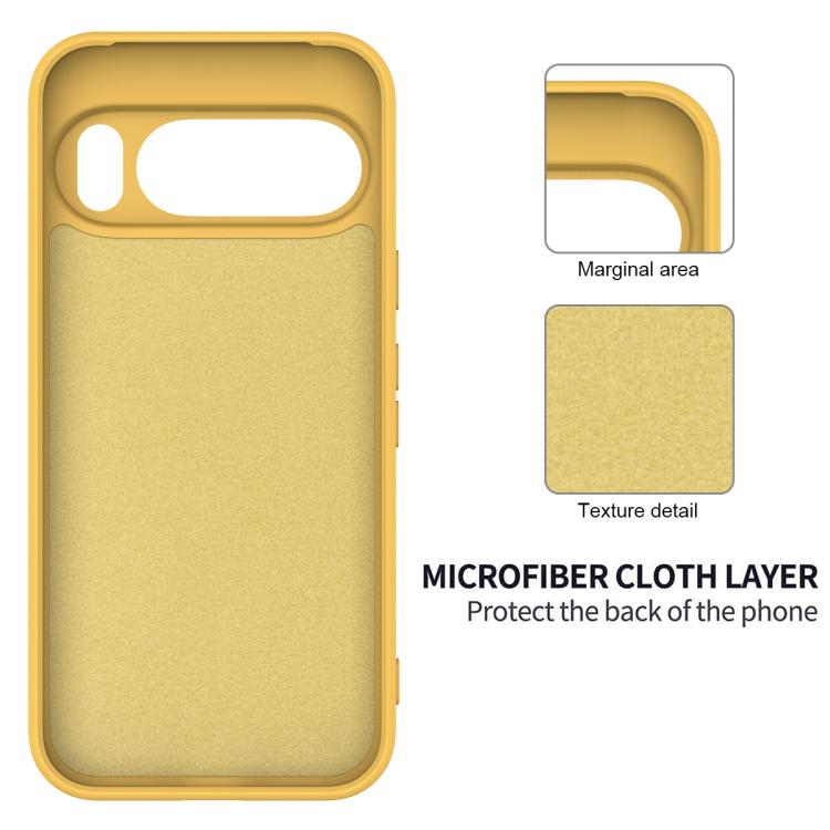 For Google Pixel 10 Pro XL Pure Color Liquid Silicone Shockproof Phone Case(Yellow)
