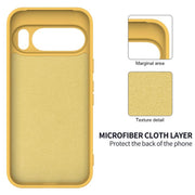For Google Pixel 10 Pro XL Pure Color Liquid Silicone Shockproof Phone Case(Yellow)