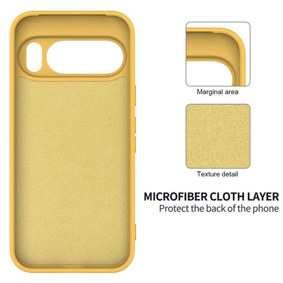 For Google Pixel 10 Pro XL Pure Color Liquid Silicone Shockproof Phone Case(Yellow)