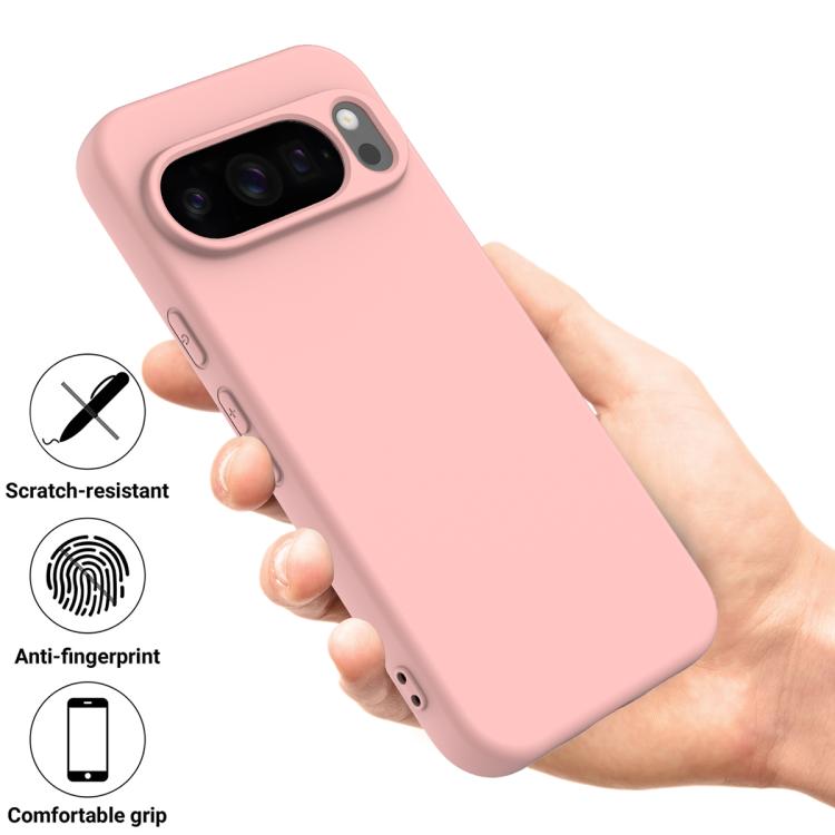 For Google Pixel 10 Pro XL Pure Color Liquid Silicone Shockproof Phone Case(Pink)