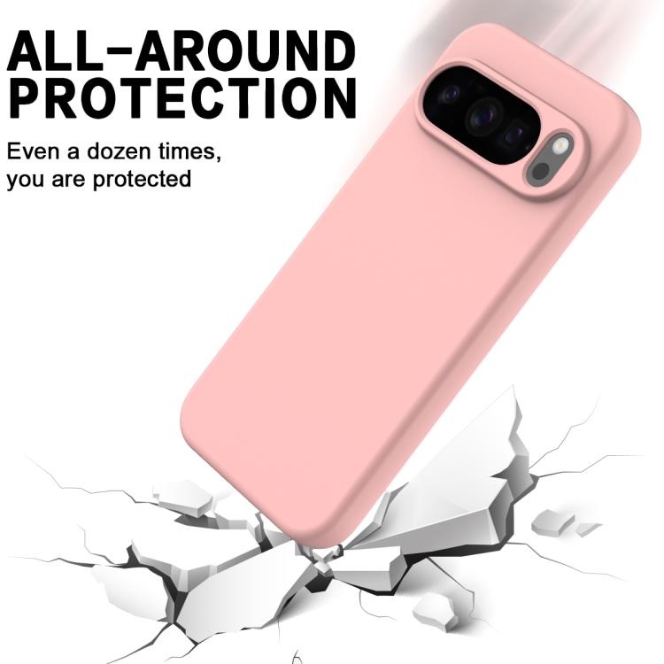 For Google Pixel 10 Pro XL Pure Color Liquid Silicone Shockproof Phone Case(Pink)