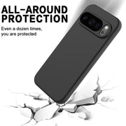 For Google Pixel 10 Pro XL Pure Color Liquid Silicone Shockproof Phone Case(Black)