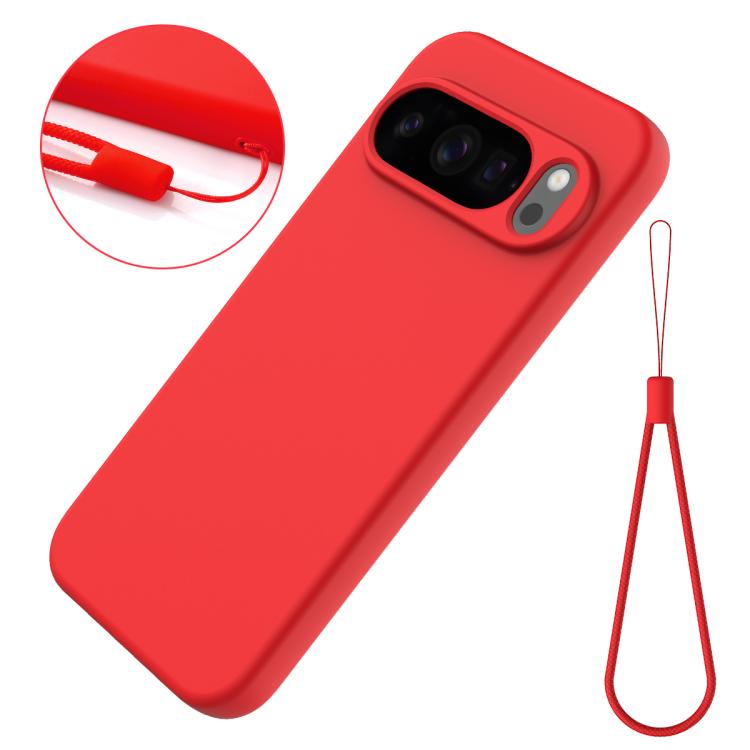 For Google Pixel 10 Pro Pure Color Liquid Silicone Shockproof Phone Case(Red)