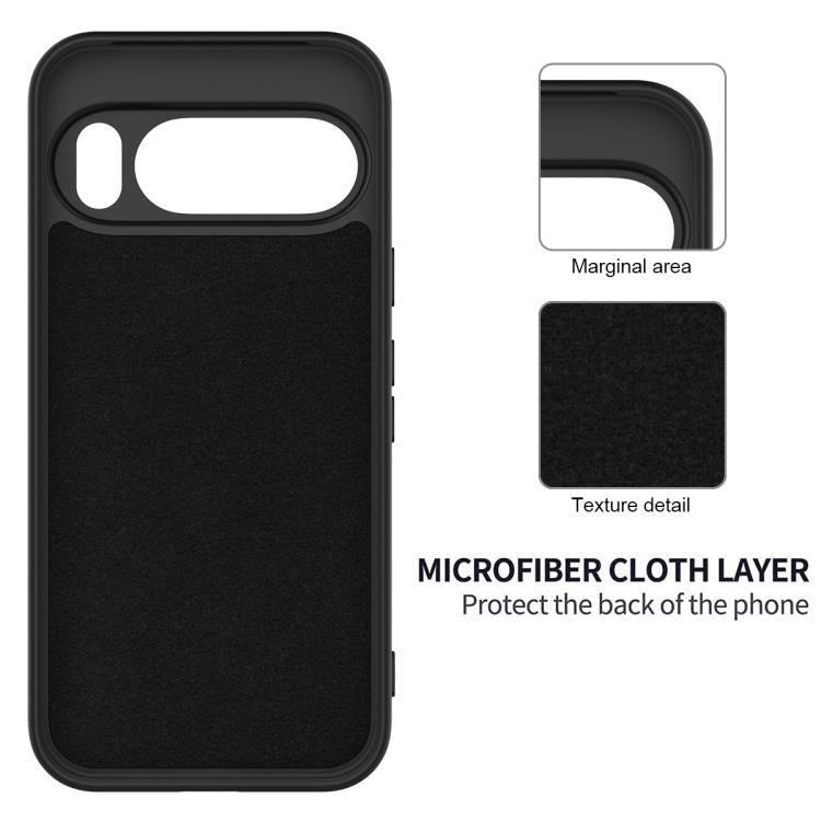 For Google Pixel 10 Pro Pure Color Liquid Silicone Shockproof Phone Case(Black)