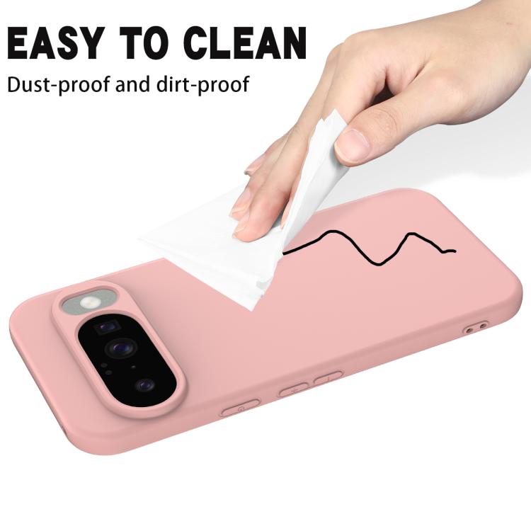 For Google Pixel 10 Pure Color Liquid Silicone Shockproof Phone Case(Pink)