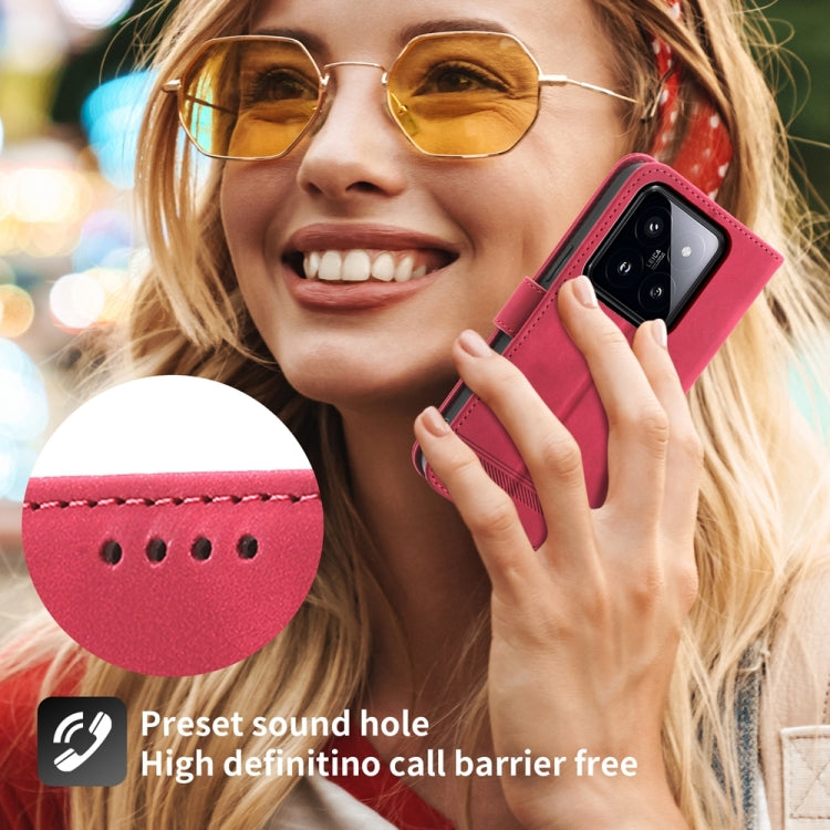 For Xiaomi 14 Pro Dierfeng Dream Line TPU + PU Leather Phone Case(Red)