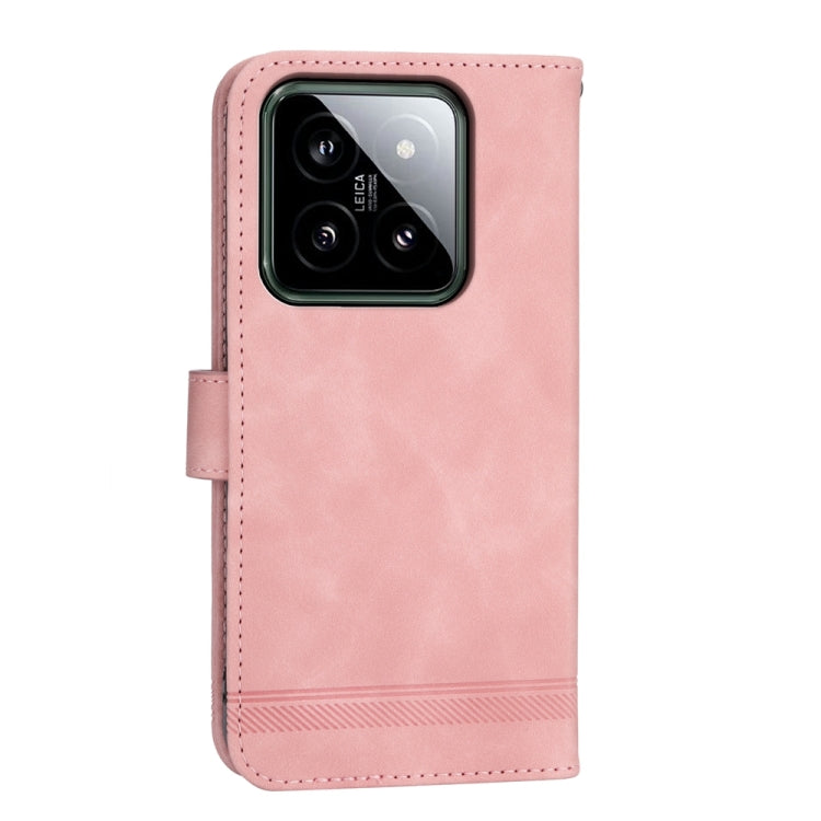 For Xiaomi 14 Dierfeng Dream Line TPU + PU Leather Phone Case(Pink)