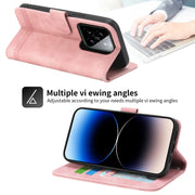 For Xiaomi 14 Dierfeng Dream Line TPU + PU Leather Phone Case(Pink)