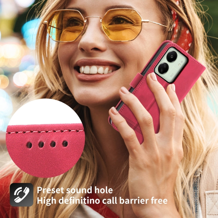 For Xiaomi Redmi 13C Dierfeng Dream Line TPU + PU Leather Phone Case(Red)