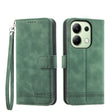 For Xiaomi Redmi Note13 4G Dierfeng Dream Line TPU + PU Leather Phone Case(Green) - Note 13 Cases by PMC TechLife | Online Shopping South Africa | PMC TechLife | Buy Now Pay Later Mobicred