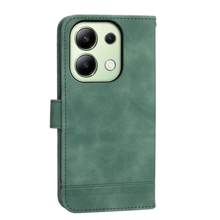 For Xiaomi Redmi Note13 4G Dierfeng Dream Line TPU + PU Leather Phone Case(Green)
