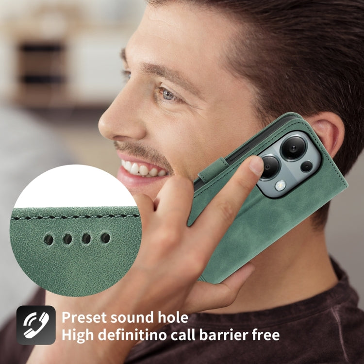 For Xiaomi Redmi Note 13 Pro 4G Dierfeng Dream Line TPU + PU Leather Phone Case(Green)