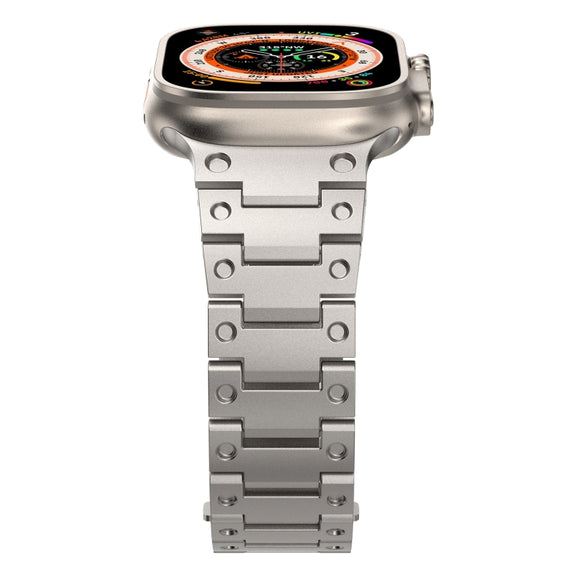 Double Rows Metal Watch Band For Apple Watch SE 2023 40mm(Titanium)