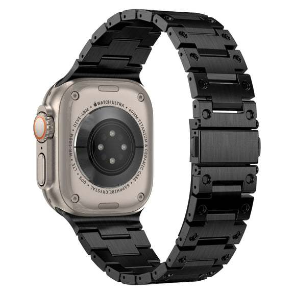 Double Rows Metal Watch Band For Apple Watch Ultra 2 49mm(Black)