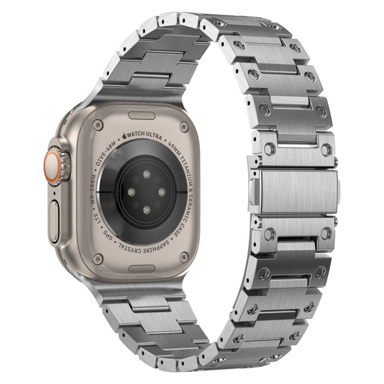 Double Rows Metal Watch Band For Apple Watch Ultra 2 49mm(Silver)