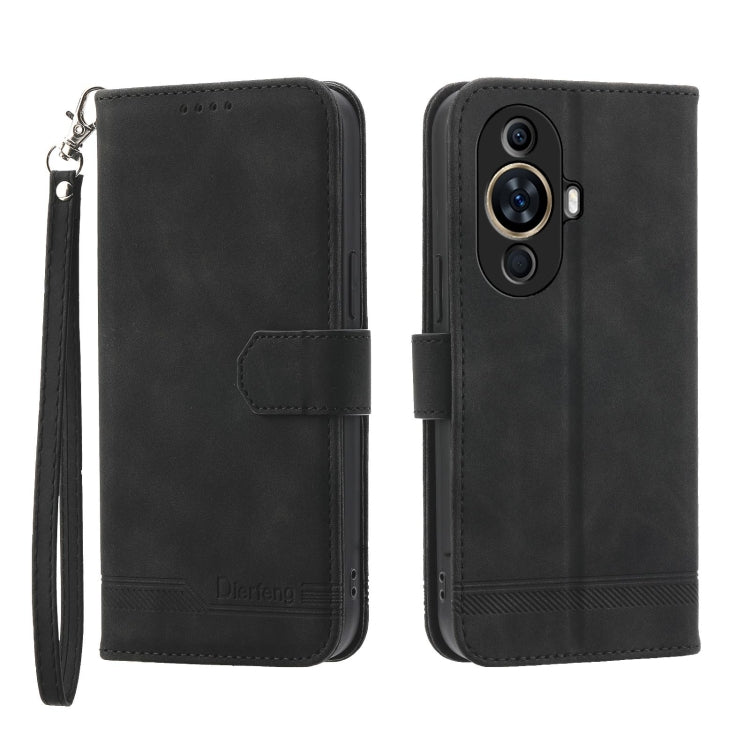 For Huawei nova 11 Dierfeng Dream Line TPU + PU Leather Phone Case(Black)