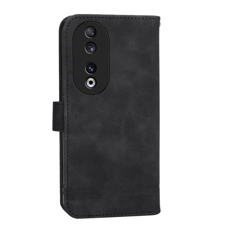 For Honor 90 5G Dierfeng Dream Line TPU + PU Leather Phone Case(Black)