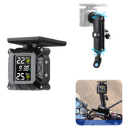 M9 Color Screen Motorcycle Solar Wireless Tire Pressure Monitor With Rear Mirror Bolt Mount