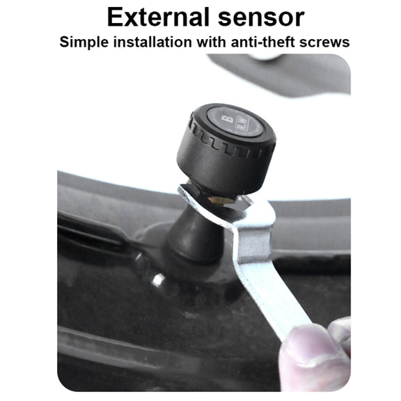 Front Rear Wheel Tire Pressure Temperature Monitoring Sensor(Black)