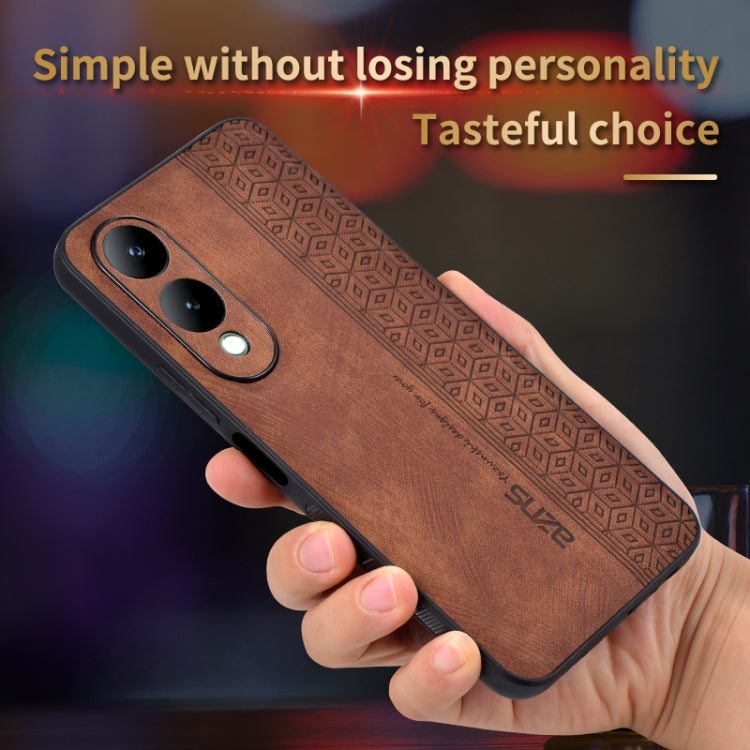 For vivo Y17S AZNS 3D Embossed Skin Feel Phone Case(Dark Green)