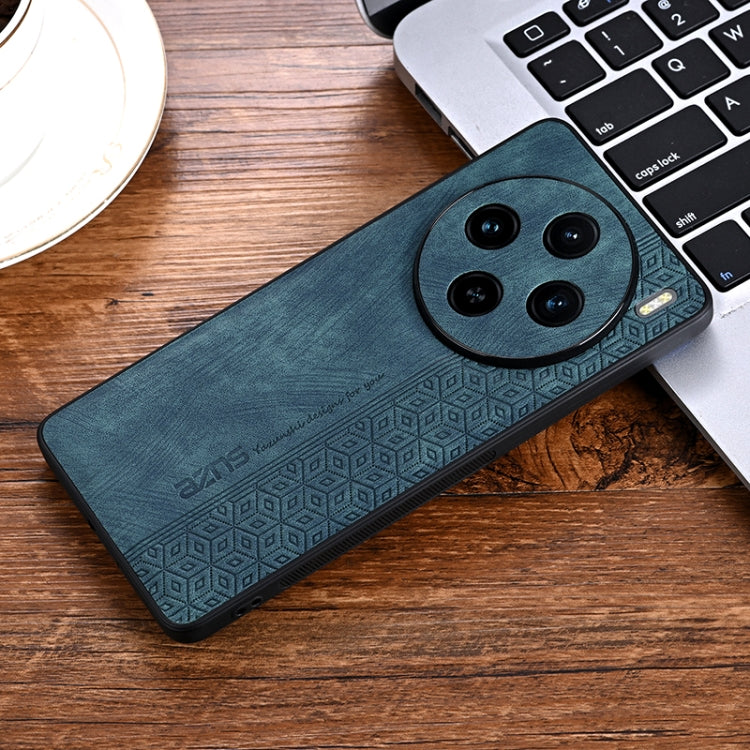 For vivo X100 AZNS 3D Embossed Skin Feel Phone Case(Dark Green)