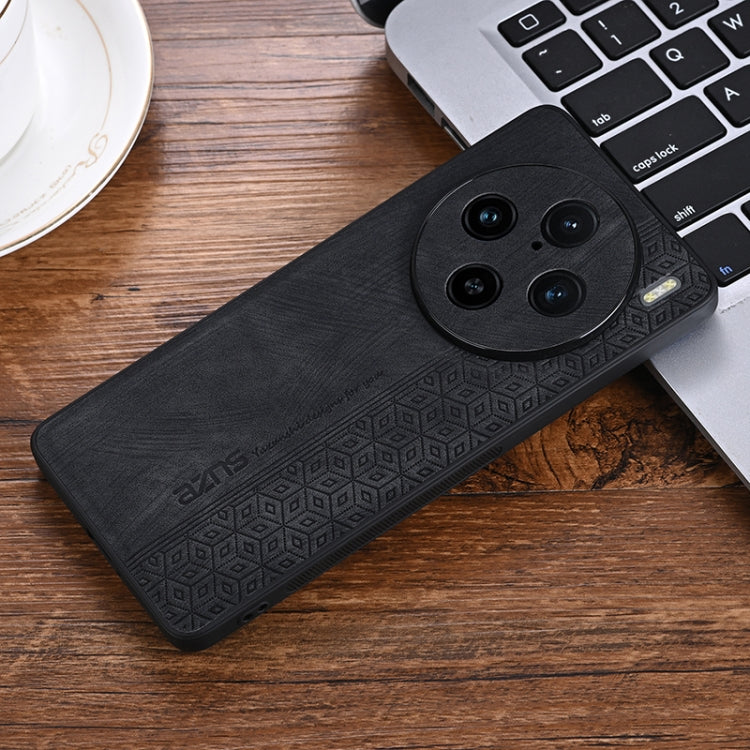 For vivo X100 Pro AZNS 3D Embossed Skin Feel Phone Case(Black)