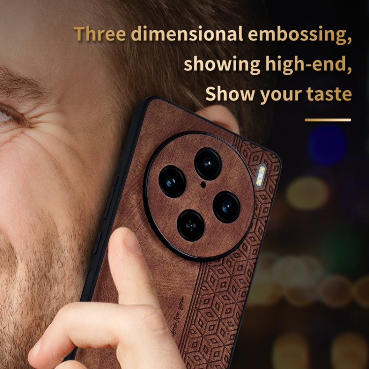 For vivo X100 Pro AZNS 3D Embossed Skin Feel Phone Case(Black)