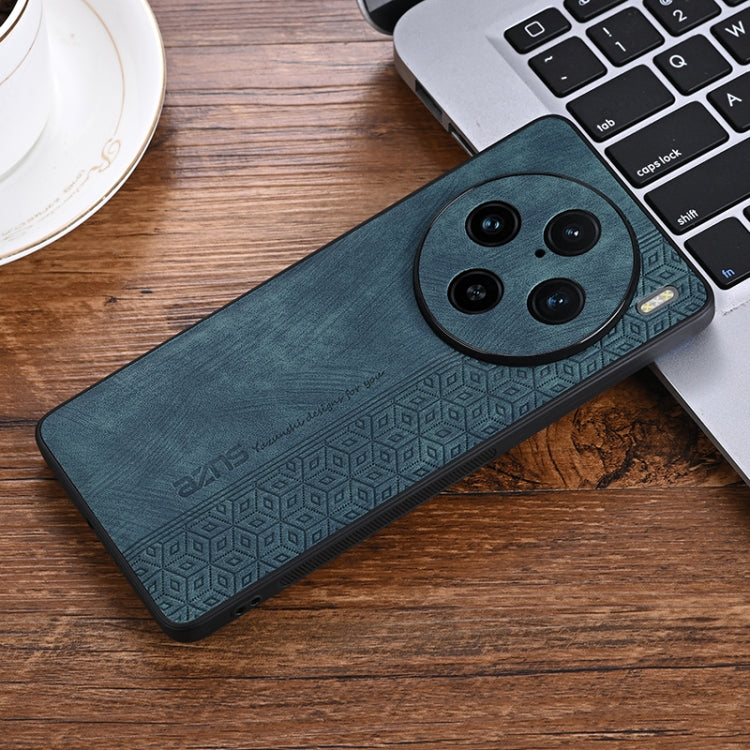 For vivo X100 Pro AZNS 3D Embossed Skin Feel Phone Case(Dark Green)