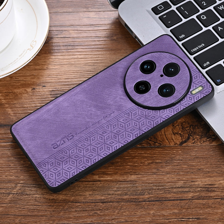For vivo X100 Pro AZNS 3D Embossed Skin Feel Phone Case(Purple)