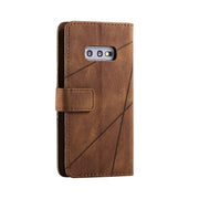 For Samsung Galaxy S10e Skin Feel Splicing Horizontal Flip Leather Case with Holder & Card Slots & Wallet & Photo Frame(Brown)