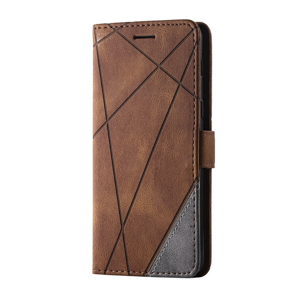 For Samsung Galaxy A8(2018) Skin Feel Splicing Horizontal Flip Leather Case with Holder & Card Slots & Wallet & Photo Frame(Brown)