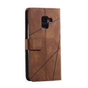 For Samsung Galaxy A8(2018) Skin Feel Splicing Horizontal Flip Leather Case with Holder & Card Slots & Wallet & Photo Frame(Brown)