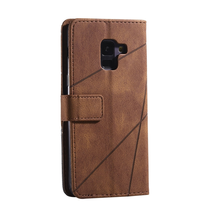 For Samsung Galaxy A8(2018) Skin Feel Splicing Horizontal Flip Leather Case with Holder & Card Slots & Wallet & Photo Frame(Brown)