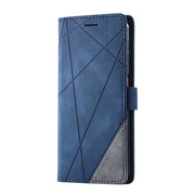 For Samsung Galaxy A7(2018) Skin Feel Splicing Horizontal Flip Leather Case with Holder & Card Slots & Wallet & Photo Frame(Blue)