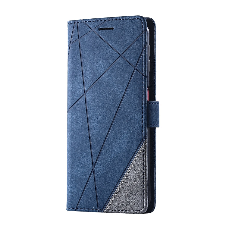 For Samsung Galaxy A7(2018) Skin Feel Splicing Horizontal Flip Leather Case with Holder & Card Slots & Wallet & Photo Frame(Blue)