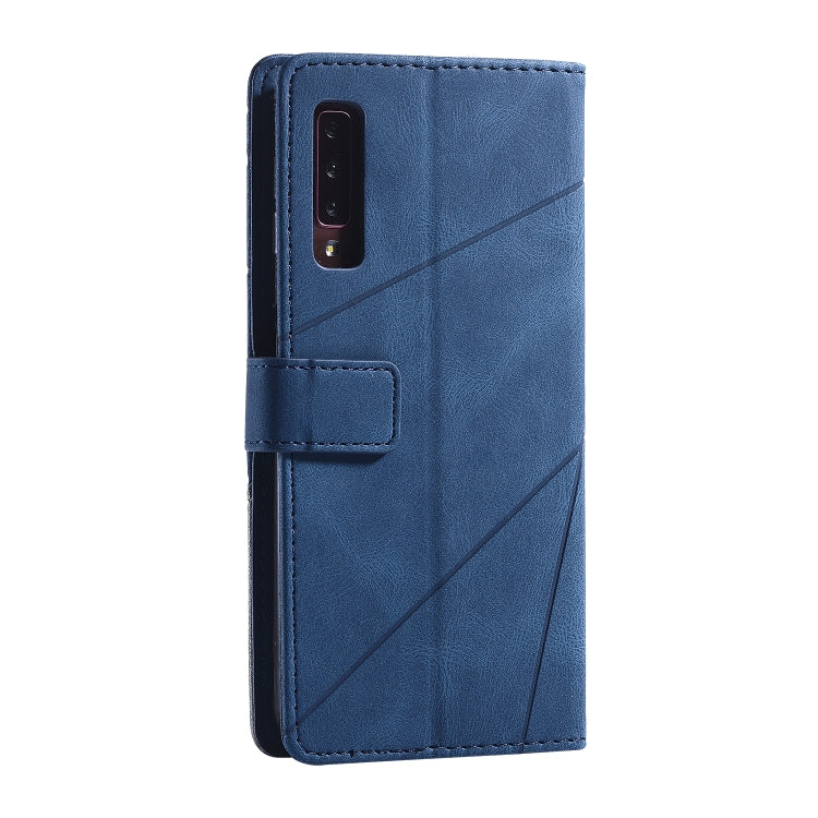 For Samsung Galaxy A7(2018) Skin Feel Splicing Horizontal Flip Leather Case with Holder & Card Slots & Wallet & Photo Frame(Blue)
