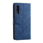 For Samsung Galaxy A7(2018) Skin Feel Splicing Horizontal Flip Leather Case with Holder & Card Slots & Wallet & Photo Frame(Blue)
