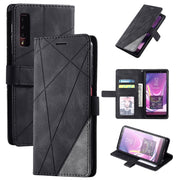 For Samsung Galaxy A7(2018) Skin Feel Splicing Horizontal Flip Leather Case with Holder & Card Slots & Wallet & Photo Frame(Black)