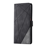 For Samsung Galaxy A7(2018) Skin Feel Splicing Horizontal Flip Leather Case with Holder & Card Slots & Wallet & Photo Frame(Black)
