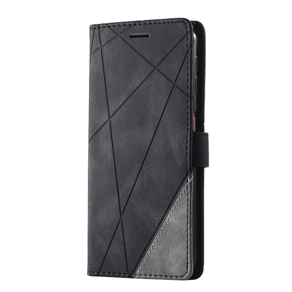 For Samsung Galaxy A7(2018) Skin Feel Splicing Horizontal Flip Leather Case with Holder & Card Slots & Wallet & Photo Frame(Black)