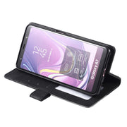 For Samsung Galaxy A7(2018) Skin Feel Splicing Horizontal Flip Leather Case with Holder & Card Slots & Wallet & Photo Frame(Black)