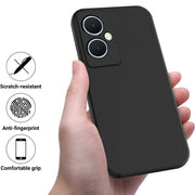 For vivo Y78+ / Y78 / V29 Lite Pure Color Liquid Silicone Shockproof Phone Case(Black)