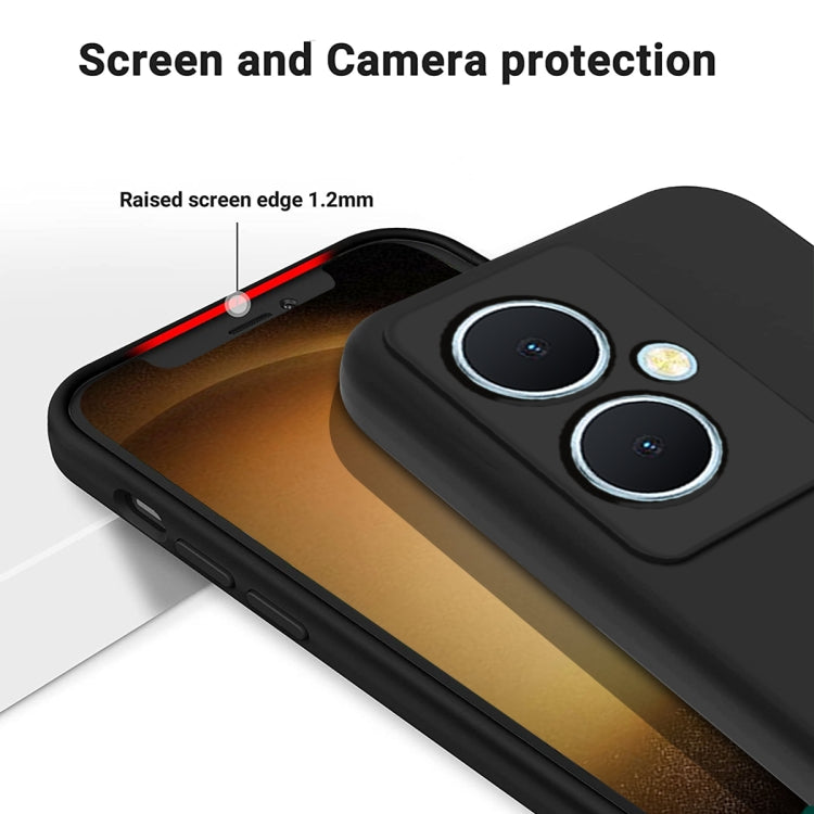 For vivo Y78+ / Y78 / V29 Lite Pure Color Liquid Silicone Shockproof Phone Case(Black)