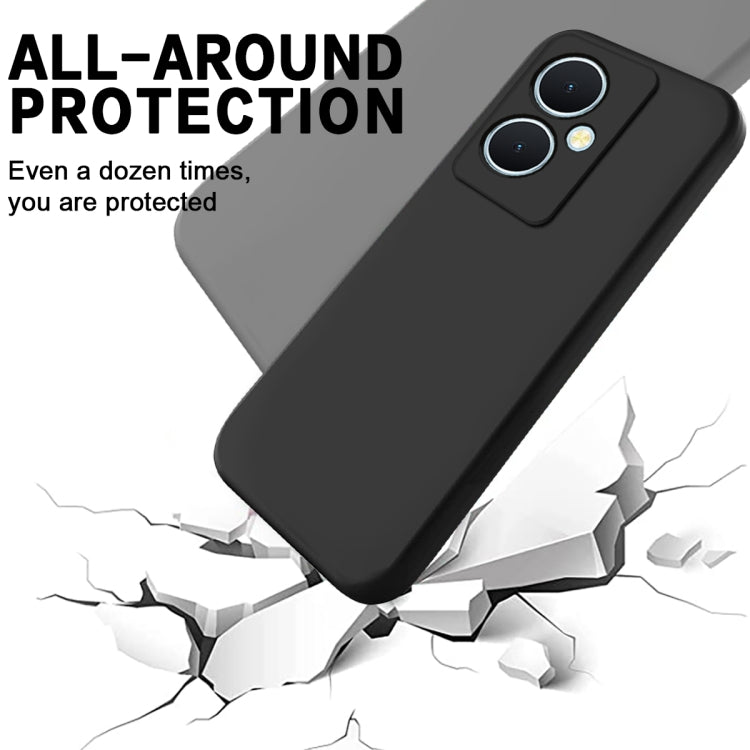 For vivo Y78+ / Y78 / V29 Lite Pure Color Liquid Silicone Shockproof Phone Case(Black)