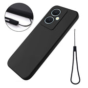 For vivo Y78+ / Y78 / V29 Lite Pure Color Liquid Silicone Shockproof Phone Case(Black)