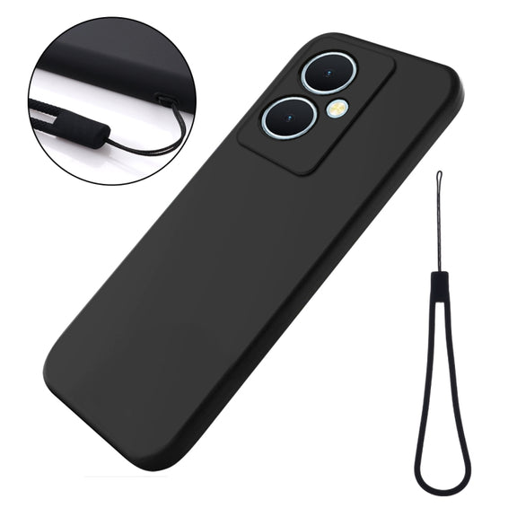 For vivo Y78+ / Y78 / V29 Lite Pure Color Liquid Silicone Shockproof Phone Case(Black)