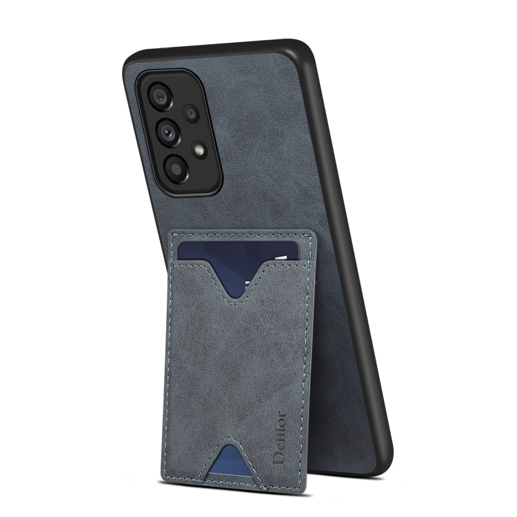For Samsung Galaxy A23 5G Denior PU Back Cover Card Slot Holder Phone Case(Grey)