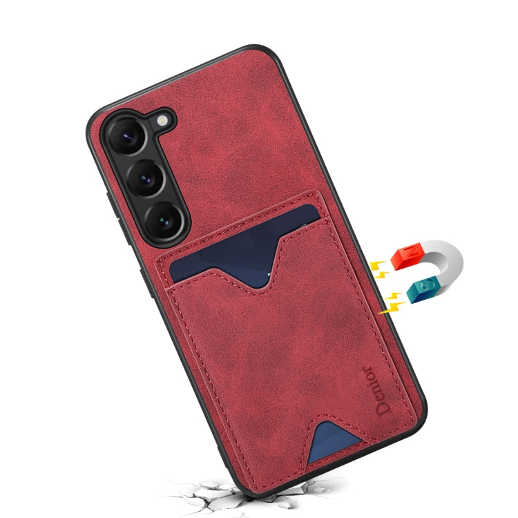 For Samsung Galaxy S24 5G Denior PU Back Cover Card Slot Holder Phone Case(Red)